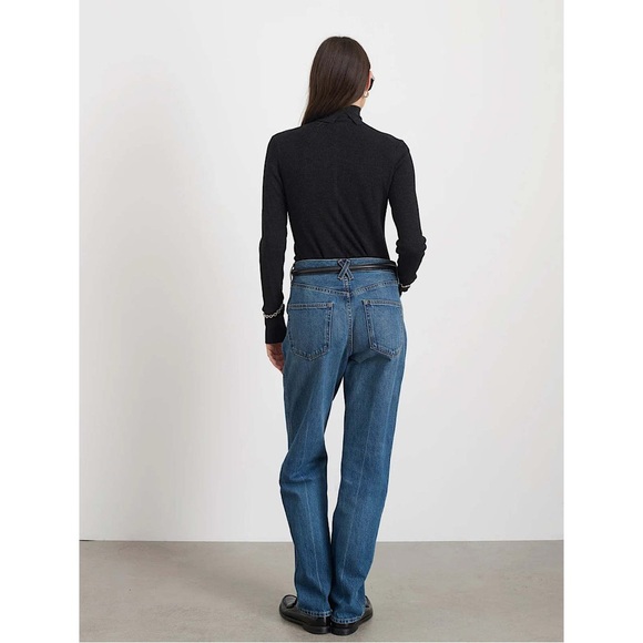 Alex Mill Emmaline Turtleneck Top Thin Ribbed Soot Black XS‎ - Picture 2 of 7